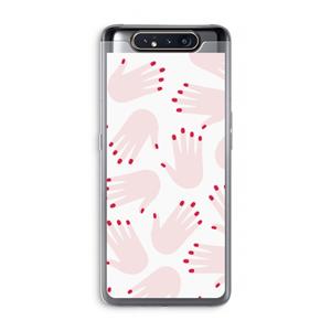 CaseCompany Hands pink: Samsung Galaxy A80 Transparant Hoesje