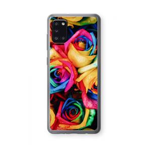 CaseCompany Neon bloemen: Samsung Galaxy A31 Transparant Hoesje