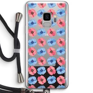 CaseCompany Klaproosjes: Samsung Galaxy S9 Transparant Hoesje met koord