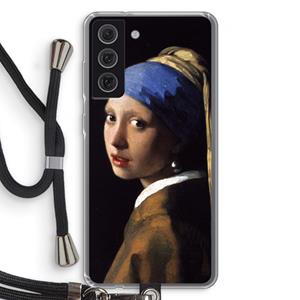 CaseCompany The Pearl Earring: Samsung Galaxy S21 FE Transparant Hoesje met koord