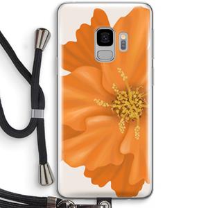 CaseCompany Orange Ellila flower: Samsung Galaxy S9 Transparant Hoesje met koord