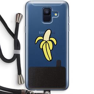 CaseCompany Banana: Samsung Galaxy A6 (2018) Transparant Hoesje met koord