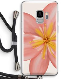 CaseCompany Pink Ellila Flower: Samsung Galaxy S9 Transparant Hoesje met koord