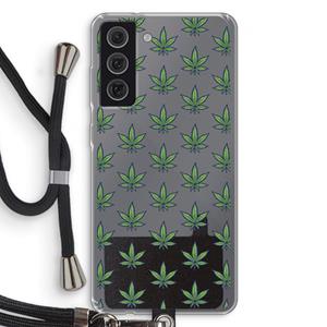 CaseCompany Weed: Samsung Galaxy S21 FE Transparant Hoesje met koord