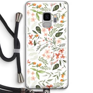 CaseCompany Sweet little flowers: Samsung Galaxy S9 Transparant Hoesje met koord
