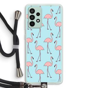 CaseCompany Anything Flamingoes: Samsung Galaxy A52s 5G Transparant Hoesje met koord