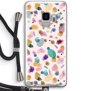 CaseCompany Terrazzo Memphis Pink: Samsung Galaxy S9 Transparant Hoesje met koord
