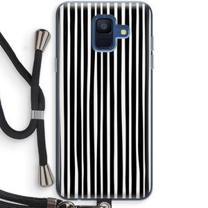 CaseCompany Stripes: Samsung Galaxy A6 (2018) Transparant Hoesje met koord