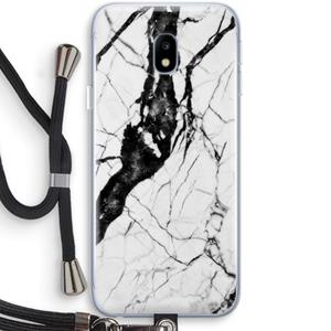 CaseCompany Witte marmer 2: Samsung Galaxy J3 (2017) Transparant Hoesje met koord
