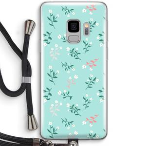 CaseCompany Small white flowers: Samsung Galaxy S9 Transparant Hoesje met koord