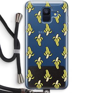 CaseCompany Bananas: Samsung Galaxy A6 (2018) Transparant Hoesje met koord