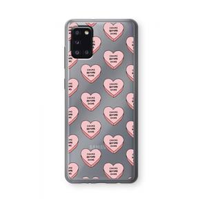 CaseCompany Chicks before dicks: Samsung Galaxy A31 Transparant Hoesje