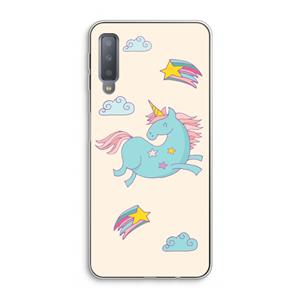 CaseCompany Vliegende eenhoorn: Samsung Galaxy A7 (2018) Transparant Hoesje