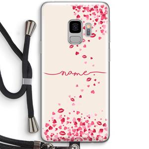 CaseCompany Hartjes en kusjes: Samsung Galaxy S9 Transparant Hoesje met koord