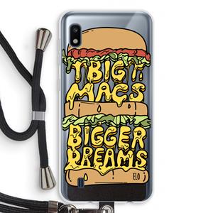 CaseCompany Big Macs Bigger Dreams: Samsung Galaxy A10 Transparant Hoesje met koord