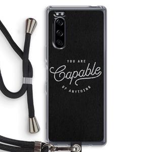 CaseCompany Capable: Sony Xperia 5 Transparant Hoesje met koord