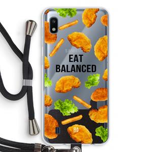 CaseCompany Eat Balanced: Samsung Galaxy A10 Transparant Hoesje met koord
