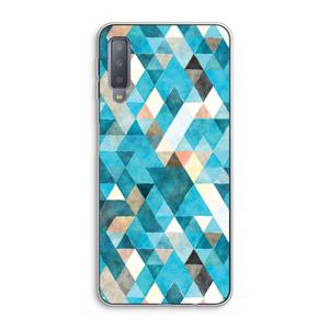 CaseCompany Gekleurde driehoekjes blauw: Samsung Galaxy A7 (2018) Transparant Hoesje