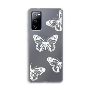 CaseCompany White butterfly: Samsung Galaxy S20 FE / S20 FE 5G Transparant Hoesje
