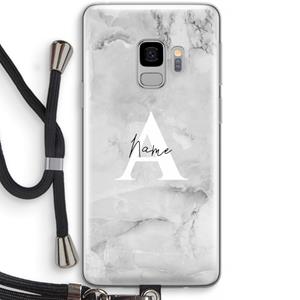 CaseCompany Ivory Marble: Samsung Galaxy S9 Transparant Hoesje met koord