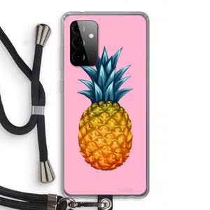 CaseCompany Grote ananas: Samsung Galaxy A72 5G Transparant Hoesje met koord