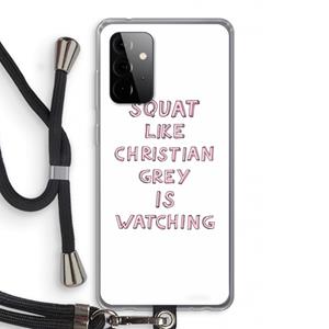 CaseCompany Christian Grey: Samsung Galaxy A72 5G Transparant Hoesje met koord