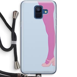 CaseCompany Pink panty: Samsung Galaxy A6 (2018) Transparant Hoesje met koord