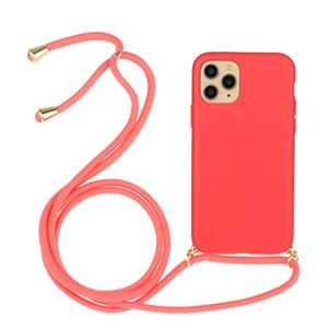 Lunso Backcover hoes met koord - iPhone 12 Mini - Rood