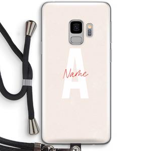 CaseCompany Strawberry Milkshake: Samsung Galaxy S9 Transparant Hoesje met koord