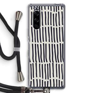 CaseCompany Moroccan stripes: Sony Xperia 5 Transparant Hoesje met koord
