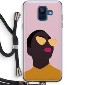 CaseCompany Yellow glasses: Samsung Galaxy A6 (2018) Transparant Hoesje met koord