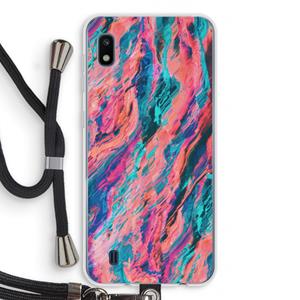 CaseCompany Electric Times: Samsung Galaxy A10 Transparant Hoesje met koord