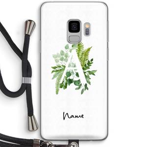CaseCompany Green Brush: Samsung Galaxy S9 Transparant Hoesje met koord