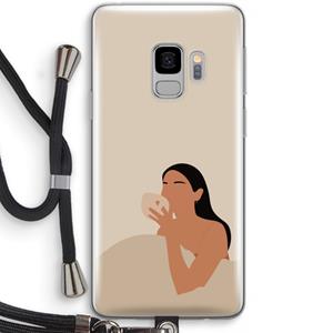 CaseCompany Fresh coffee: Samsung Galaxy S9 Transparant Hoesje met koord