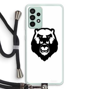 CaseCompany Angry Bear (white): Samsung Galaxy A52s 5G Transparant Hoesje met koord