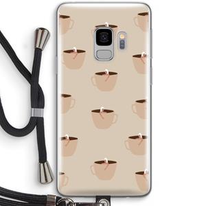 CaseCompany Morning coffee: Samsung Galaxy S9 Transparant Hoesje met koord