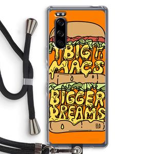 CaseCompany Big Macs Bigger Dreams: Sony Xperia 5 Transparant Hoesje met koord