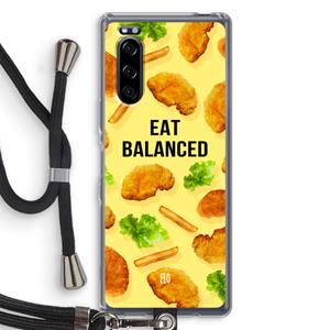 CaseCompany Eat Balanced: Sony Xperia 5 Transparant Hoesje met koord