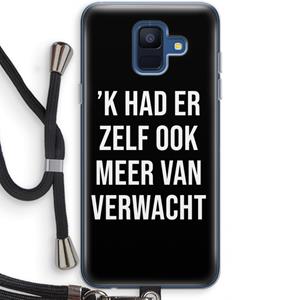 CaseCompany Meer verwacht - Zwart: Samsung Galaxy A6 (2018) Transparant Hoesje met koord