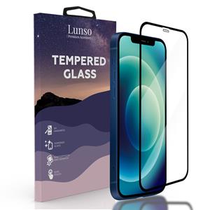Lunso Gehard Beschermglas - Full Cover Tempered Glass - iPhone 12 Mini - Black Edge