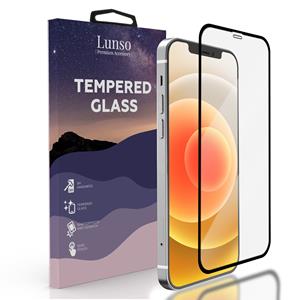 Lunso Gehard Beschermglas - Full Cover Tempered Glass - iPhone 12 / iPhone 12 Pro - Black Edge