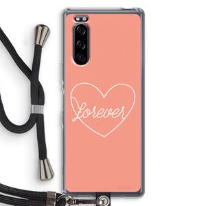 CaseCompany Forever heart: Sony Xperia 5 Transparant Hoesje met koord