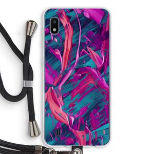CaseCompany Pink Clouds: Samsung Galaxy A10 Transparant Hoesje met koord