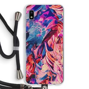 CaseCompany Pink Orchard: Samsung Galaxy A10 Transparant Hoesje met koord