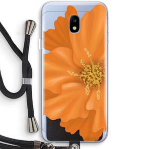 CaseCompany Orange Ellila flower: Samsung Galaxy J3 (2017) Transparant Hoesje met koord