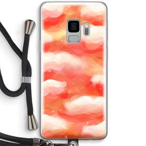 CaseCompany Lichte Wolken: Samsung Galaxy S9 Transparant Hoesje met koord