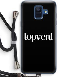 CaseCompany Topvent Zwart: Samsung Galaxy A6 (2018) Transparant Hoesje met koord