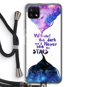 CaseCompany Stars quote: Samsung Galaxy A22 5G Transparant Hoesje met koord
