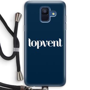 CaseCompany Topvent Navy: Samsung Galaxy A6 (2018) Transparant Hoesje met koord