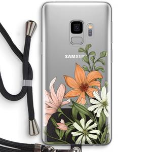 CaseCompany Floral bouquet: Samsung Galaxy S9 Transparant Hoesje met koord